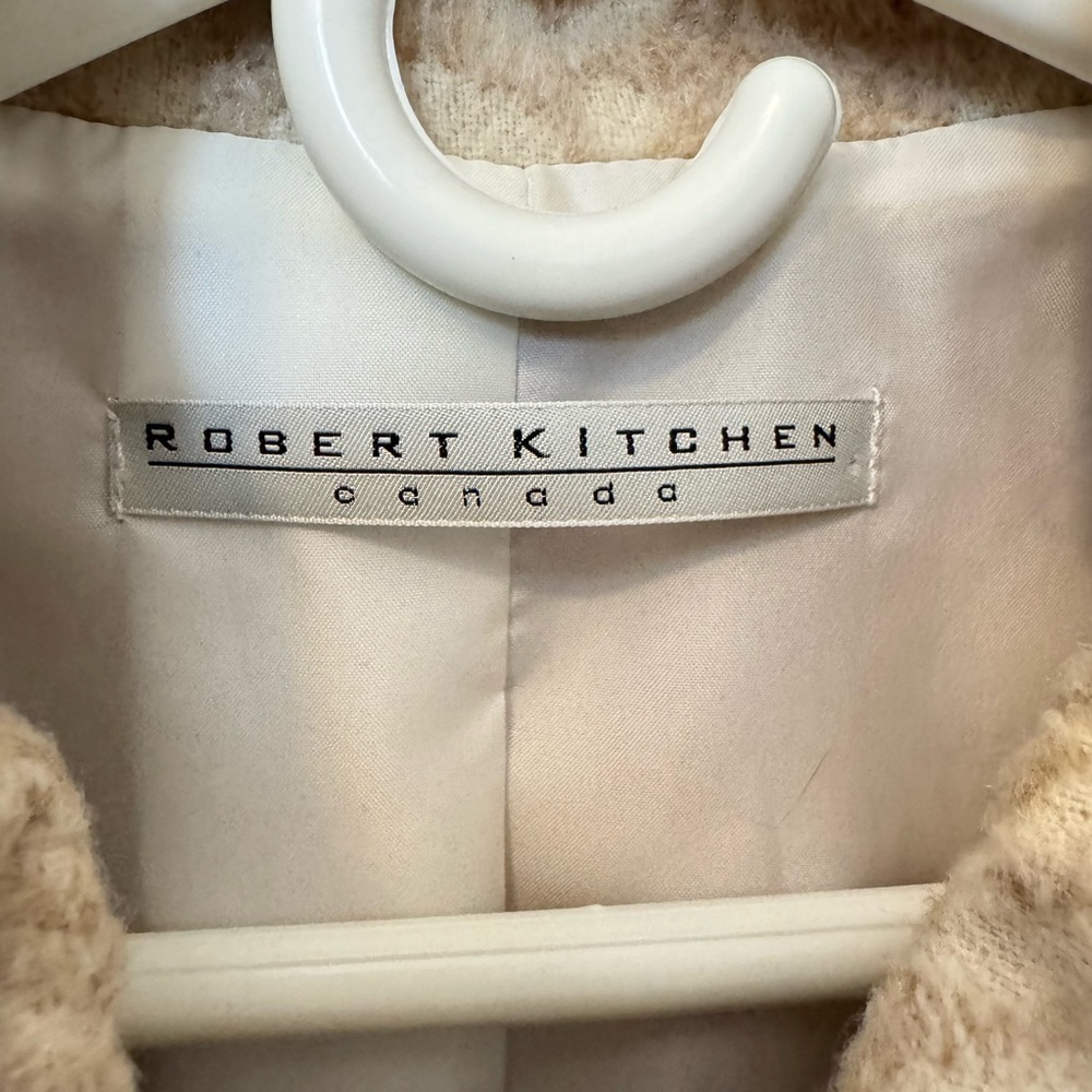 Robert Kitchen Beige Floral Pea Coat - Picture 3 of 8